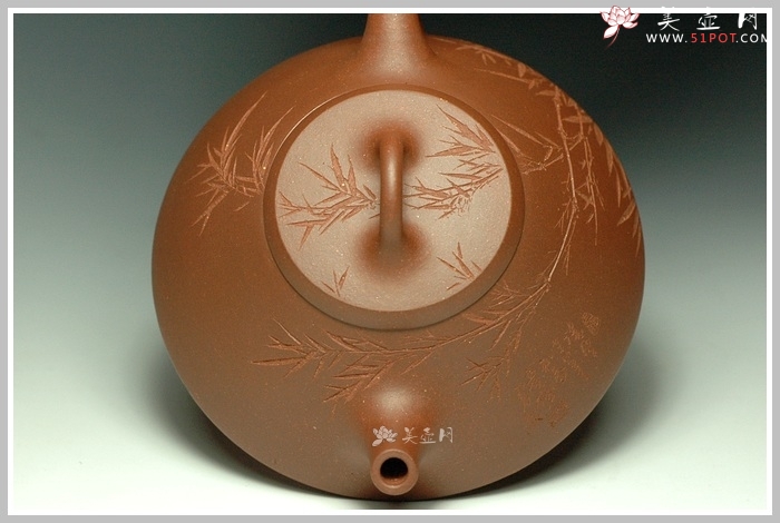 紫砂壶图片：刻竹的瓢2 - 宜兴紫砂壶网