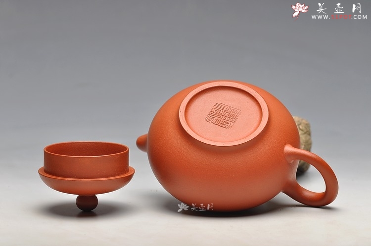 紫砂壶图片： 工笔风格 小红泥 柿圆 实用精品 绿茶 铁观音 - 宜兴紫砂壶网