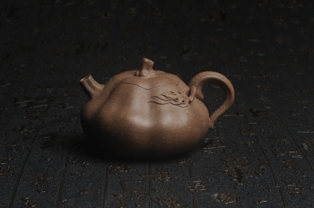 紫砂壶图片:美壶特惠 优质青降坡泥精致卡盖全手工仿生小南瓜 - 宜兴紫砂壶网