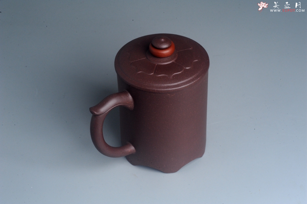紫砂壶图片：美杯特惠 办公旅行便携式茶具如意盖杯 泥料超好 - 宜兴紫砂壶网