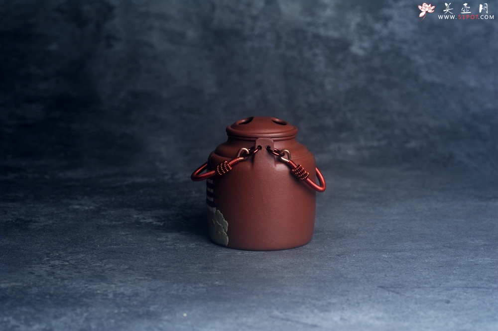 紫砂壶图片：美壶特惠 特好红皮龙精工洋桶壶 茶人醉爱 - 宜兴紫砂壶网