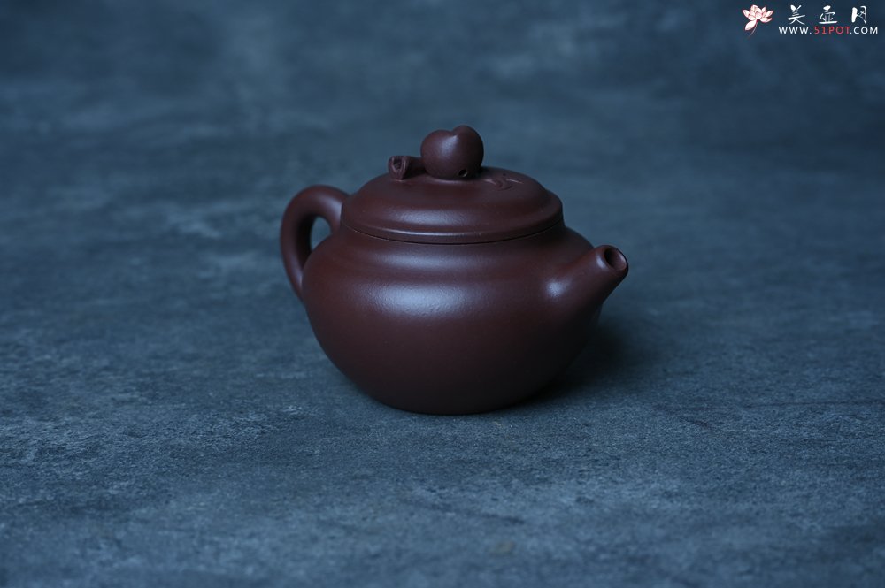 紫砂壶图片：特好老紫泥全手工寿桃壶 茶人醉爱 - 宜兴紫砂壶网