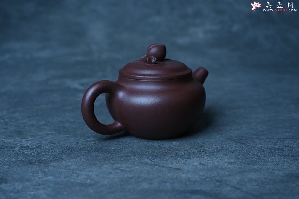 紫砂壶图片：特好老紫泥全手工寿桃壶 茶人醉爱 - 宜兴紫砂壶网
