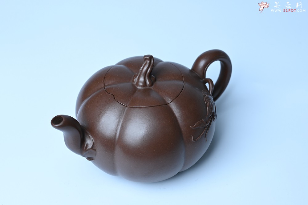 紫砂壶图片：美壶特惠 特好老紫泥南瓜壶 肌理丰富生动 茶人醉爱 - 宜兴紫砂壶网