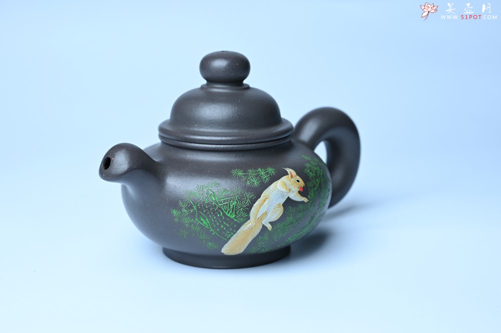 紫砂壶图片：美壶特惠 手工手制紫砂壶特好青灰泥松鼠壶 茶壶 茶具 单壶 - 宜兴紫砂壶网