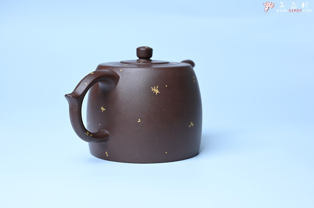 紫砂壶图片：美壶特惠 特好老紫泥洒金井栏壶 茶人醉爱 - 宜兴紫砂壶网
