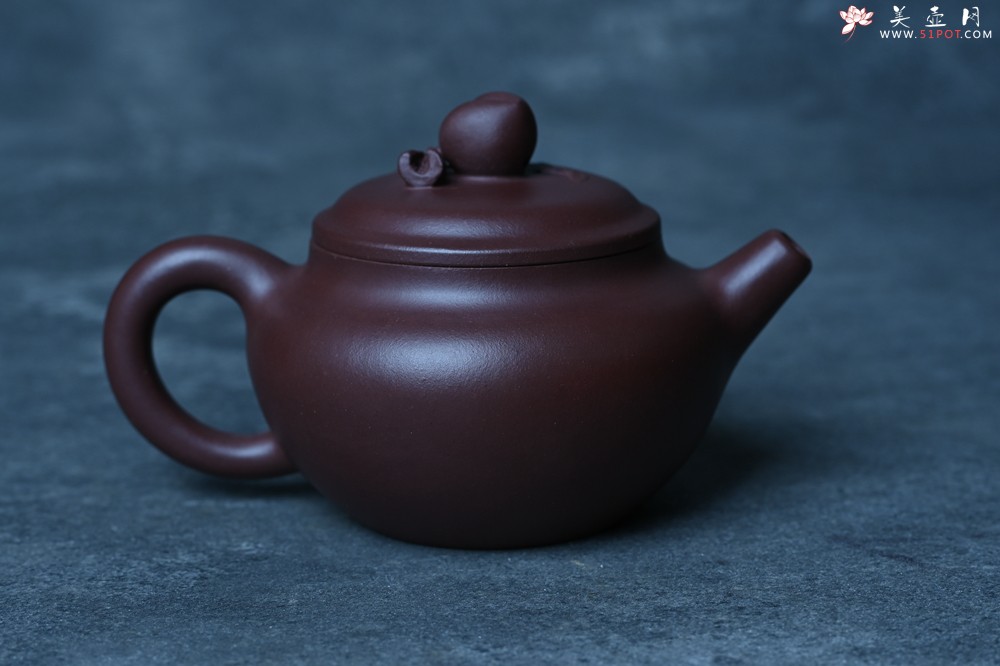 紫砂壶图片：特好老紫泥全手工寿桃壶 茶人醉爱 - 宜兴紫砂壶网