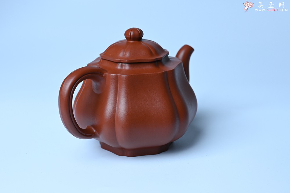 紫砂壶图片：美壶特惠 老朱泥高菱壶 茶人醉爱 - 宜兴紫砂壶网