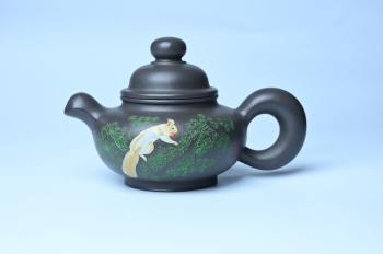 紫砂壶图片:美壶特惠 手工手制紫砂壶特好青灰泥松鼠壶 茶壶 茶具 单壶 - 宜兴紫砂壶网
