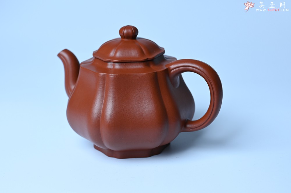 紫砂壶图片：美壶特惠 老朱泥高菱壶 茶人醉爱 - 宜兴紫砂壶网