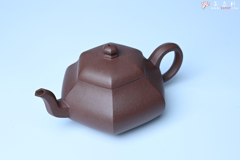 紫砂壶图片：美壶特惠 朱老师全手工六方君德壶 茶人醉爱 - 宜兴紫砂壶网