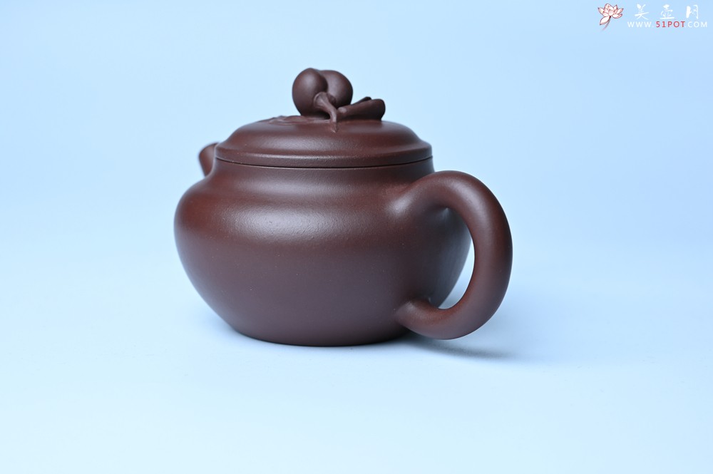 紫砂壶图片：特好老紫泥全手工寿桃壶 茶人醉爱 - 宜兴紫砂壶网