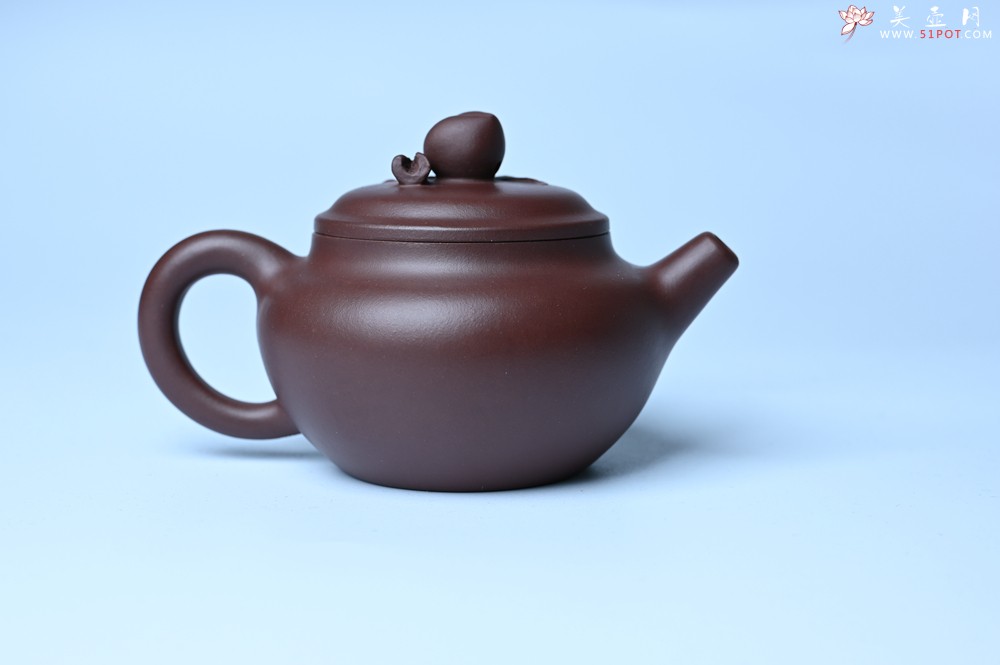 紫砂壶图片：特好老紫泥全手工寿桃壶 茶人醉爱 - 宜兴紫砂壶网