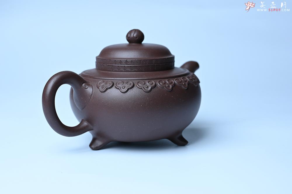 紫砂壶图片：美壶特惠 精致紫泥云肩如意壶 茶人醉爱 - 宜兴紫砂壶网