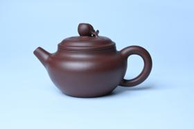 紫砂壶图片：特好老紫泥全手工寿桃壶 茶人醉爱 - 宜兴紫砂壶网
