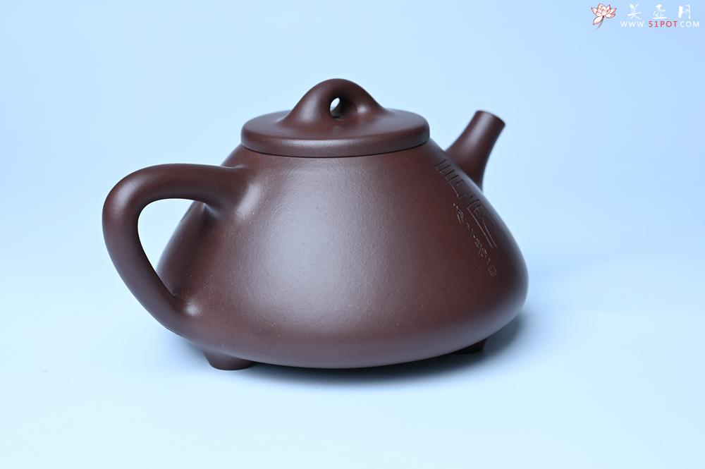 紫砂壶图片：特油润底曹青 全手工子冶石瓢 助工装饰菩萨坐骑瑞兽 - 宜兴紫砂壶网