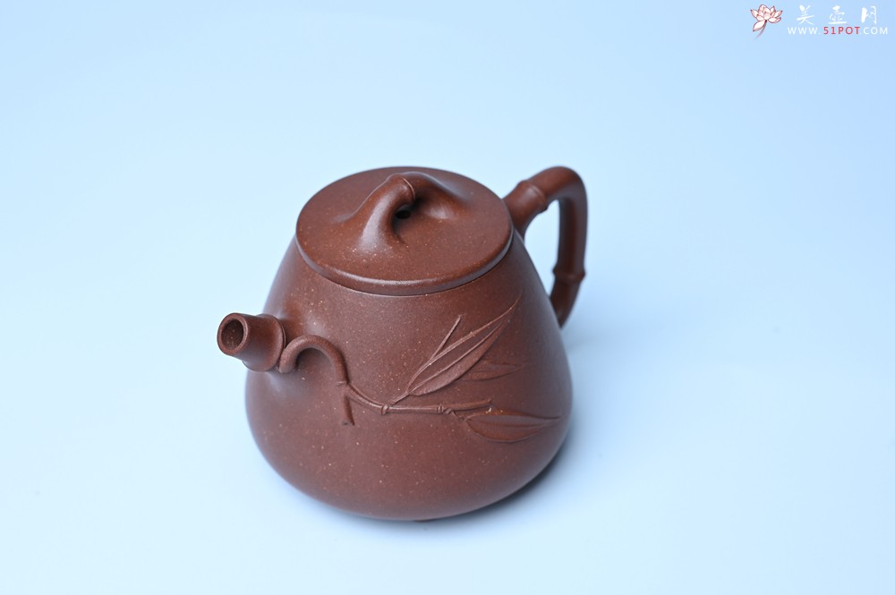 紫砂壶图片：美壶特惠 优质紫泥竹叶高石瓢壶 茶人醉爱 - 宜兴紫砂壶网