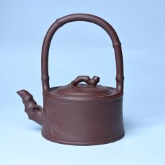 紫砂壶图片：美壶特惠紫砂壶手工手制紫泥竹段提梁壶 茶壶 茶具 单壶 - 宜兴紫砂壶网