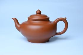 紫砂壶图片：潜力股周小培全手工演绎朱泥笑樱壶 中品难度大 - 宜兴紫砂壶网