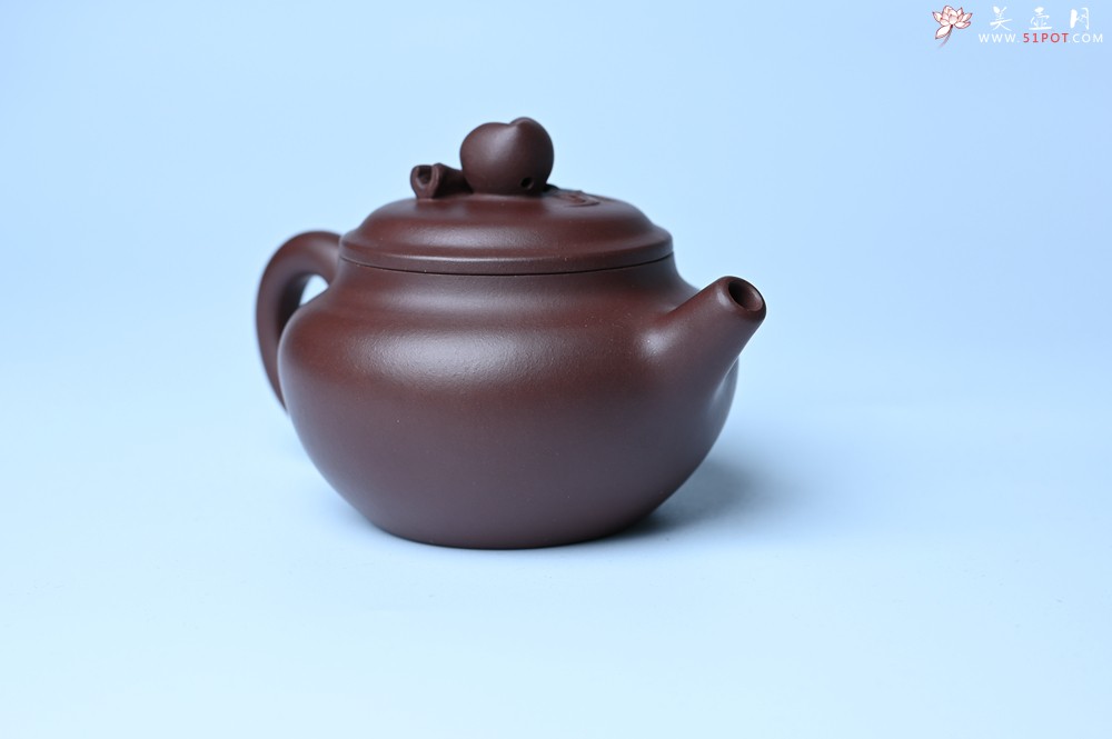 紫砂壶图片：特好老紫泥全手工寿桃壶 茶人醉爱 - 宜兴紫砂壶网
