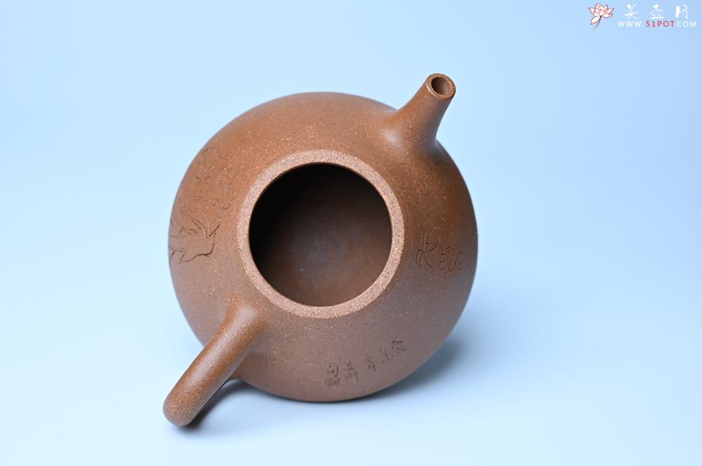 紫砂壶图片：油润五彩段泥 全手工薄胎子冶石瓢 难度大 骨肉匀挺 文气装饰罗汉图 无为 - 宜兴紫砂壶网