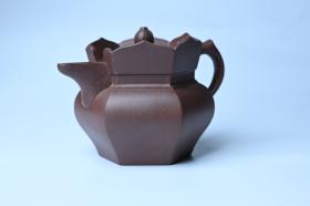 紫砂壶图片：摹古时大彬 优质调砂老紫泥全手工镶片僧帽壶 难度大 古韵悠悠 愈养迷人 - 宜兴紫砂壶网