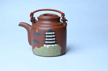 紫砂壶图片:美壶特惠 特好红皮龙精工洋桶壶 茶人醉爱 - 宜兴紫砂壶网