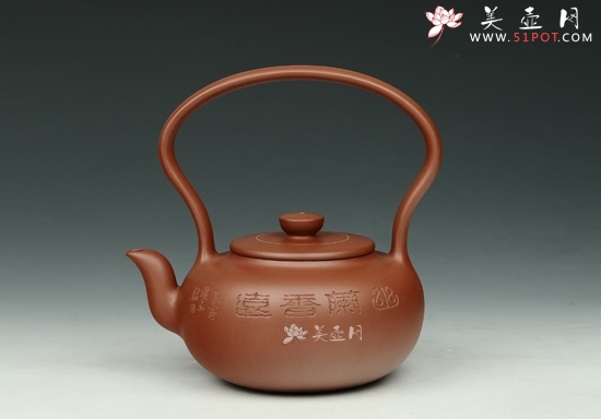 紫砂壶图片：玉璧提梁（全手工） - 宜兴紫砂壶网