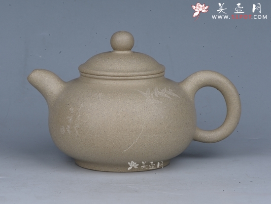 紫砂壶图片：得福 容量：200cc  泥料：本山绿泥 - 宜兴紫砂壶网