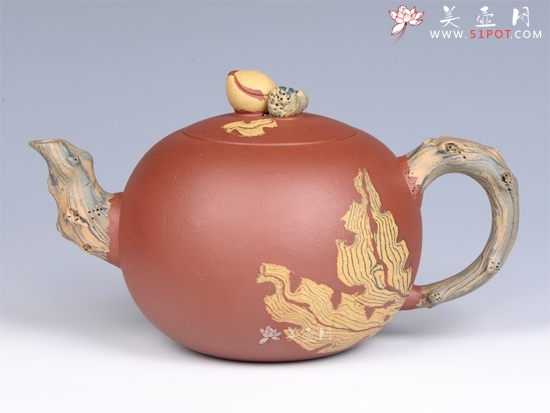 紫砂壶图片：- 寿桃 - - 宜兴紫砂壶网