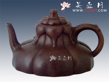 紫砂壶图片：玉兰花瓣壶 - 宜兴紫砂壶网