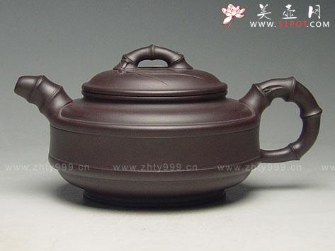 紫砂壶图片：双线足鼓 - 宜兴紫砂壶网