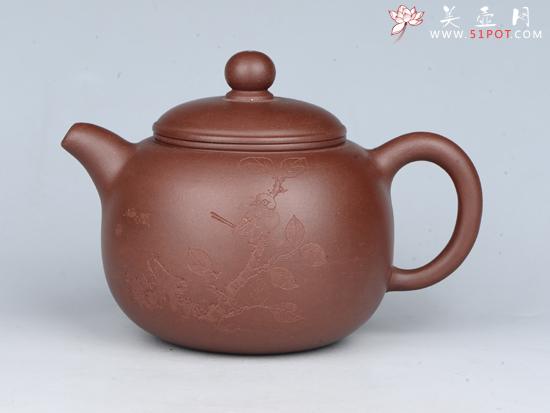紫砂壶图片：匏尊 容量：200cc  泥料：紫泥 - 宜兴紫砂壶网