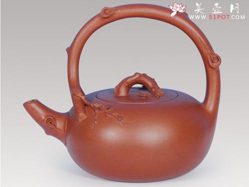紫砂壶图片：梅花提梁 - 宜兴紫砂壶网