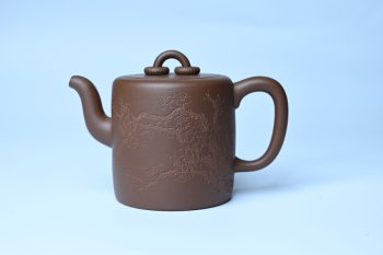 紫砂壶图片：美壶特惠 潜力股王静然 优质紫泥双圈壶 春风大雅能容物 装饰文雅 - 宜兴紫砂壶网