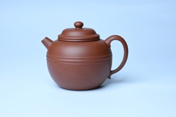 紫砂壶图片：美壶特惠 精致老清水泥腰线巨轮壶 茶人醉爱 - 宜兴紫砂壶网