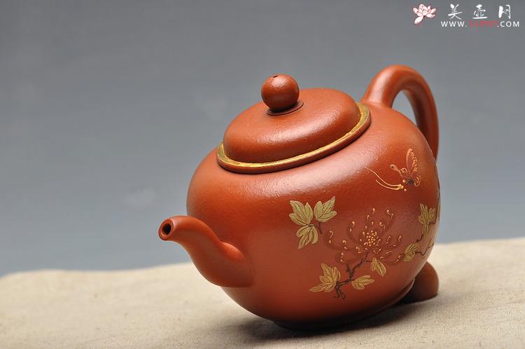 紫砂壶图片：老朱泥难得大品 全手摹古 圆润大方 全手宫灯 孤品 - 宜兴紫砂壶网