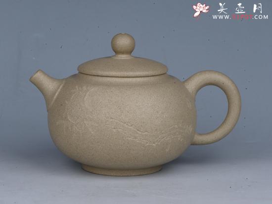 紫砂壶图片：圆珠 容量：200cc  泥料：本山绿泥 - 宜兴紫砂壶网