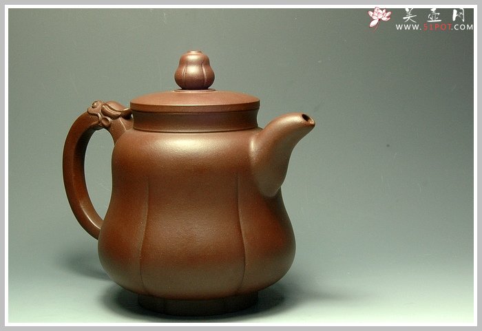 紫砂壶图片：龙莲壶 大气精细 - 宜兴紫砂壶网