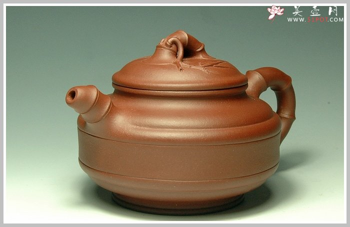 紫砂壶图片：双线竹古 - 宜兴紫砂壶网