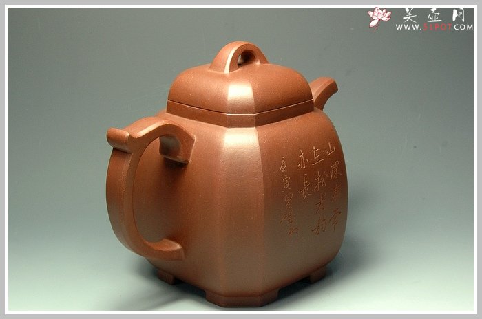 紫砂壶图片：全手八方福壶 - 宜兴紫砂壶网