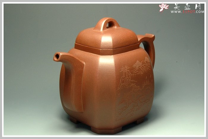 紫砂壶图片：全手八方福壶 - 宜兴紫砂壶网