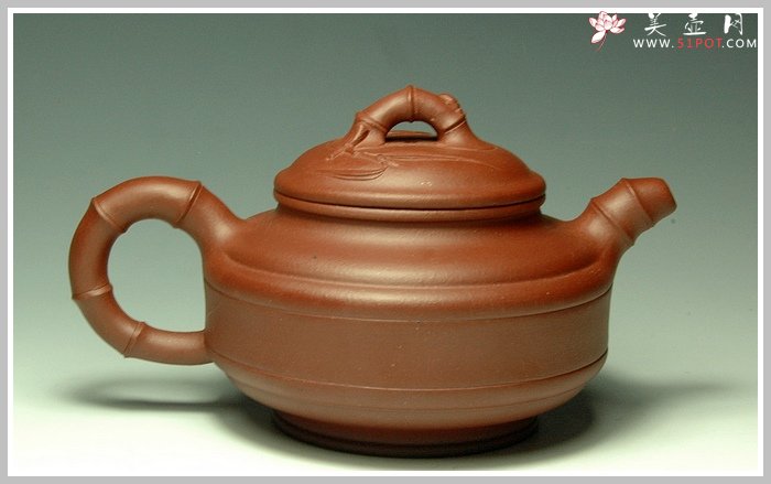 紫砂壶图片：双线竹古 - 宜兴紫砂壶网