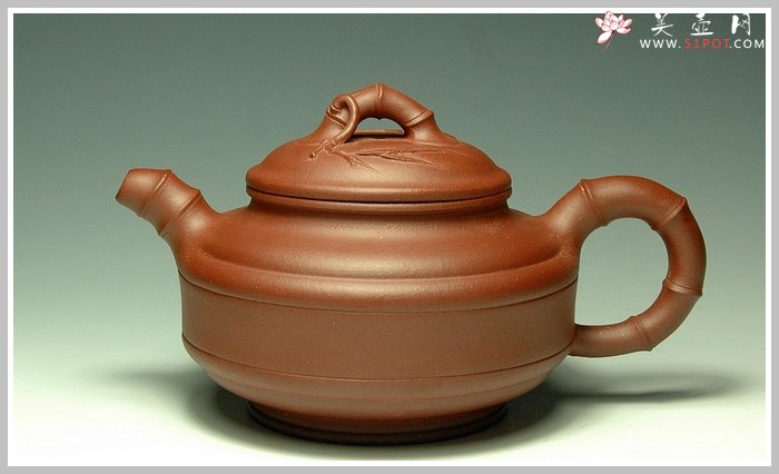 紫砂壶图片：双线竹古 - 宜兴紫砂壶网