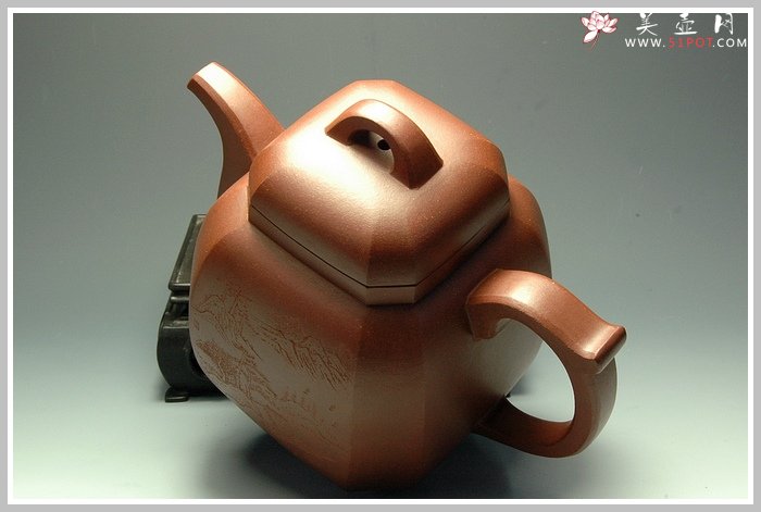 紫砂壶图片：全手八方福壶 - 宜兴紫砂壶网