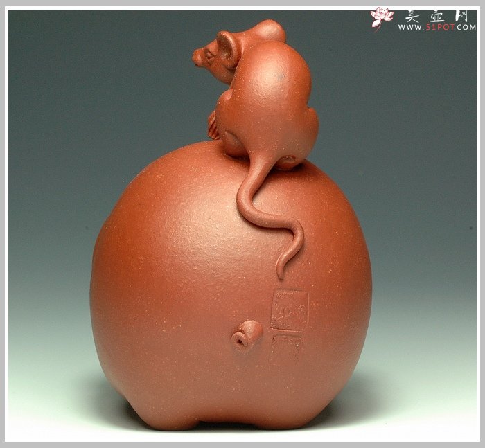紫砂壶图片：鼠钱系列-鼠钱猪福 - 宜兴紫砂壶网