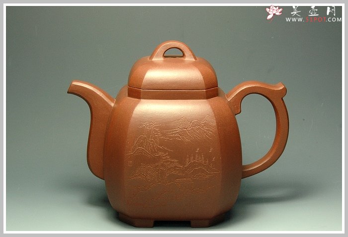 紫砂壶图片：全手八方福壶 - 宜兴紫砂壶网