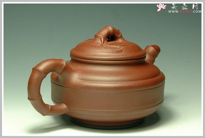 紫砂壶图片：双线竹古 - 宜兴紫砂壶网