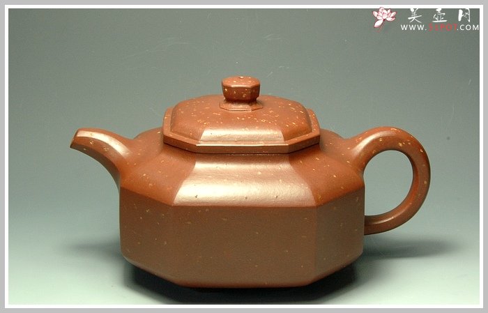 紫砂壶图片：全手工点砂八方侧角 - 宜兴紫砂壶网