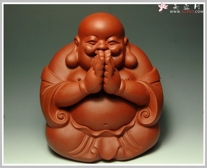 紫砂壶图片：一团和气-拜佛 - 宜兴紫砂壶网